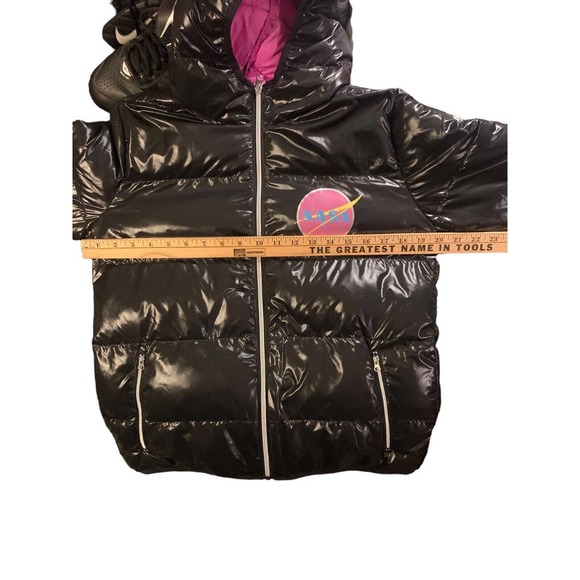 NASA Black/Hot Pink Puffer Quilted Space Jacket Chic Threads Women’s Large‎ - Picture 12 of 15